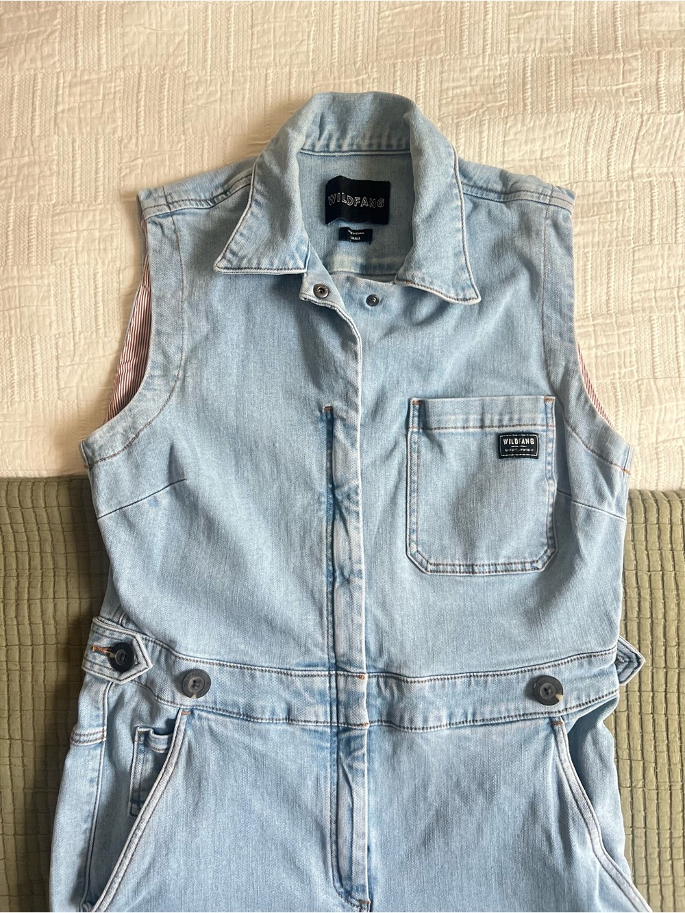 Wildfang Light Wash Essential Sleeveless Coverall